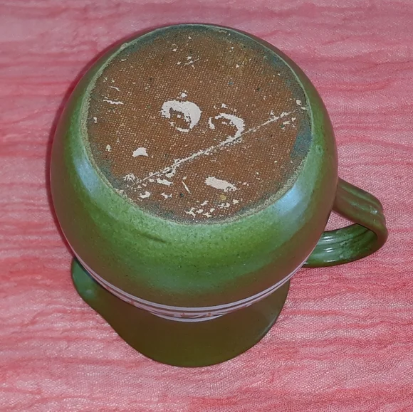 MCM Avocado Green Pottery Pitcher 5.5" - Picture 7 of 12